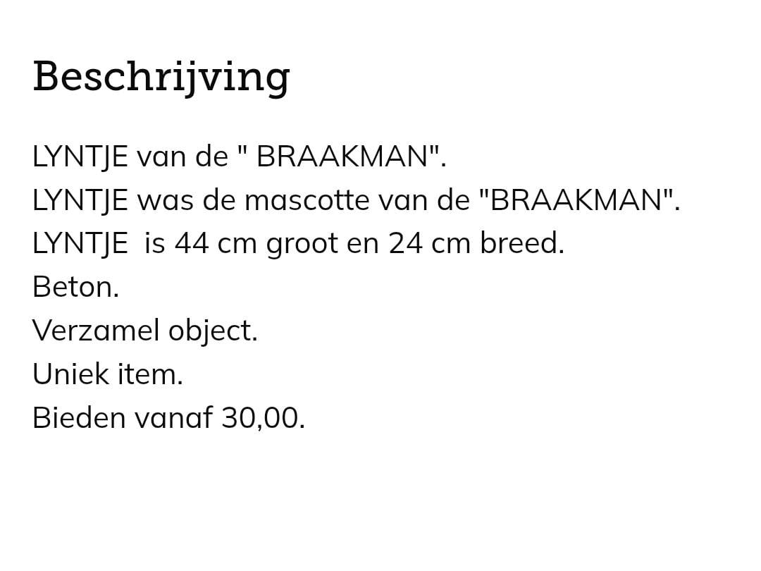 LYNTJE,  mascotte van campin Marina Beache/ de BRAAKMAN