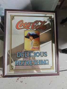 Vintage Coca-Cola Reclamespiegel (Delicious & Refreshing)