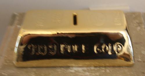 Spaarpot vorm goudblok