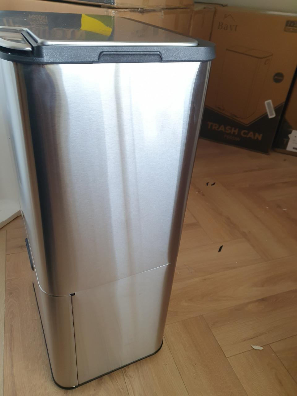 Bayt Prullenbak 60L – 2 Compartimenten – 27L + 33L – RVS Zilver – Touch Bin