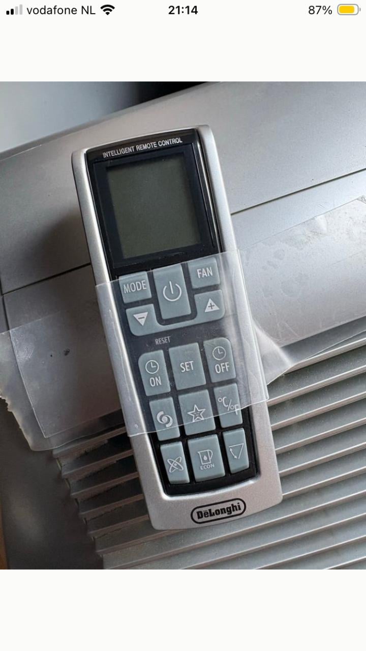 Delonghi PAC W110 3.2KW mobiele airco met afstandsbediening en afvoerslang