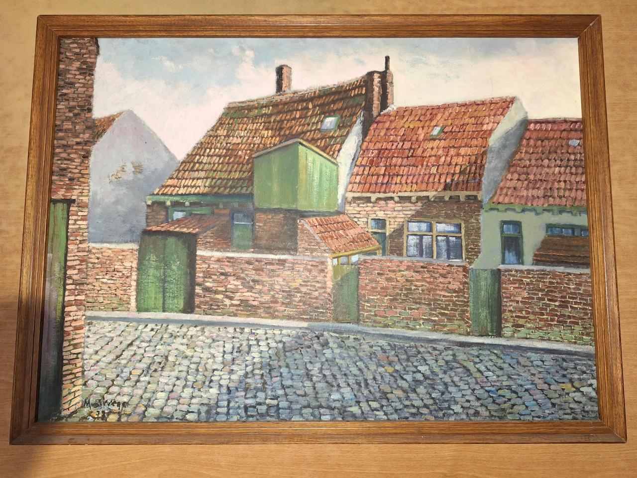 Prent steegje met huisjes