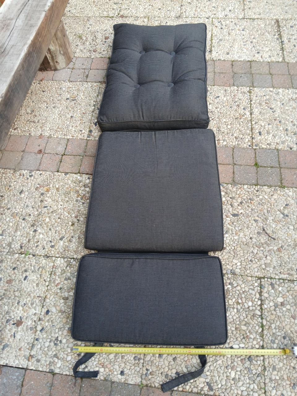 4 tuinstoelkussens 160x52cm Antraciet