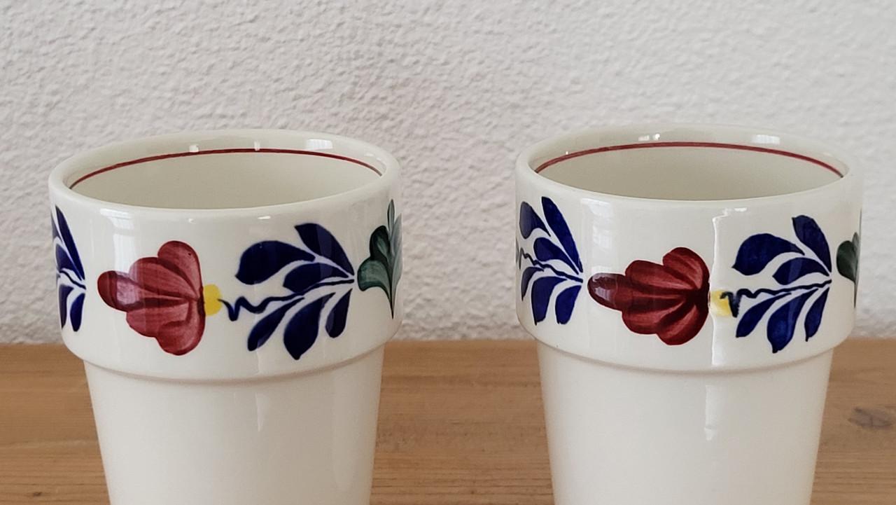 Set van 2 Boerenbont (Boch Belgium) melkbekers