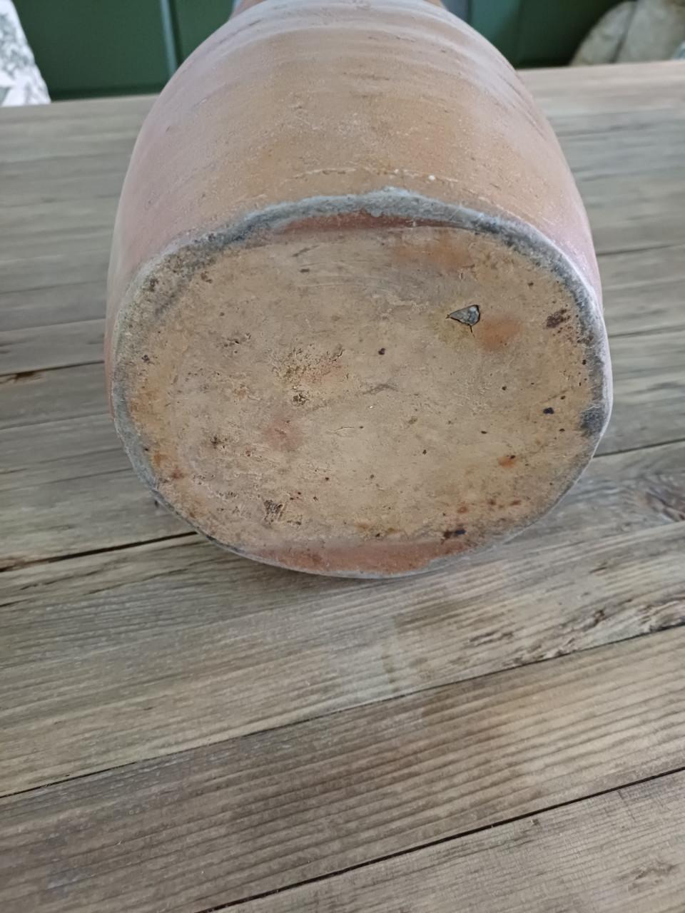 Brocante aardewerk kan/vaas