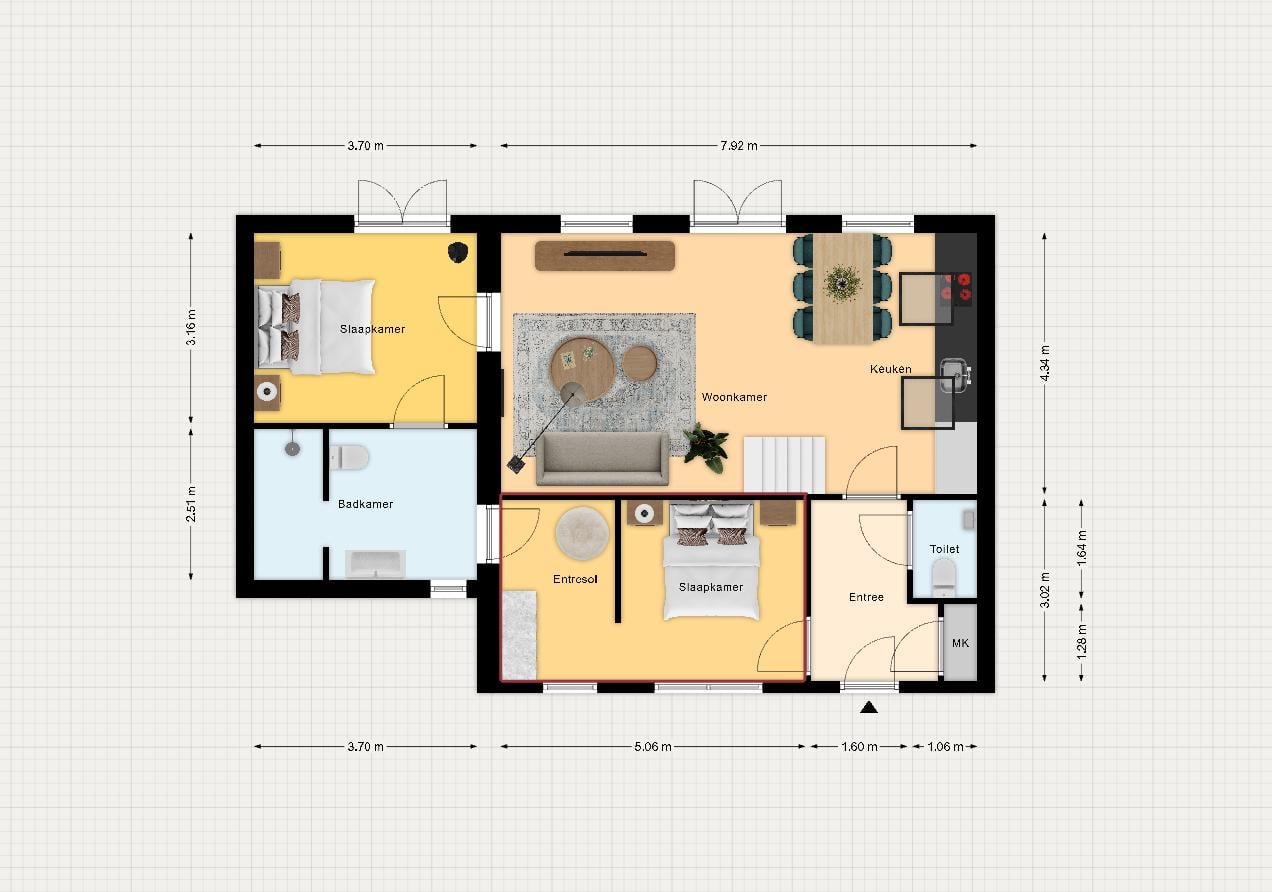 3 kamer woning