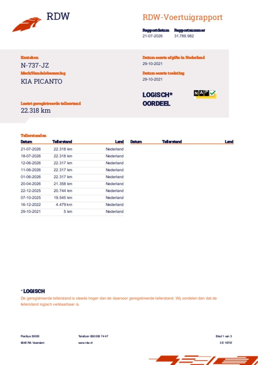 Kia Picanto 1.0 dpi dynamicline | 1e eigenaar! | carplay | camera | cruise 