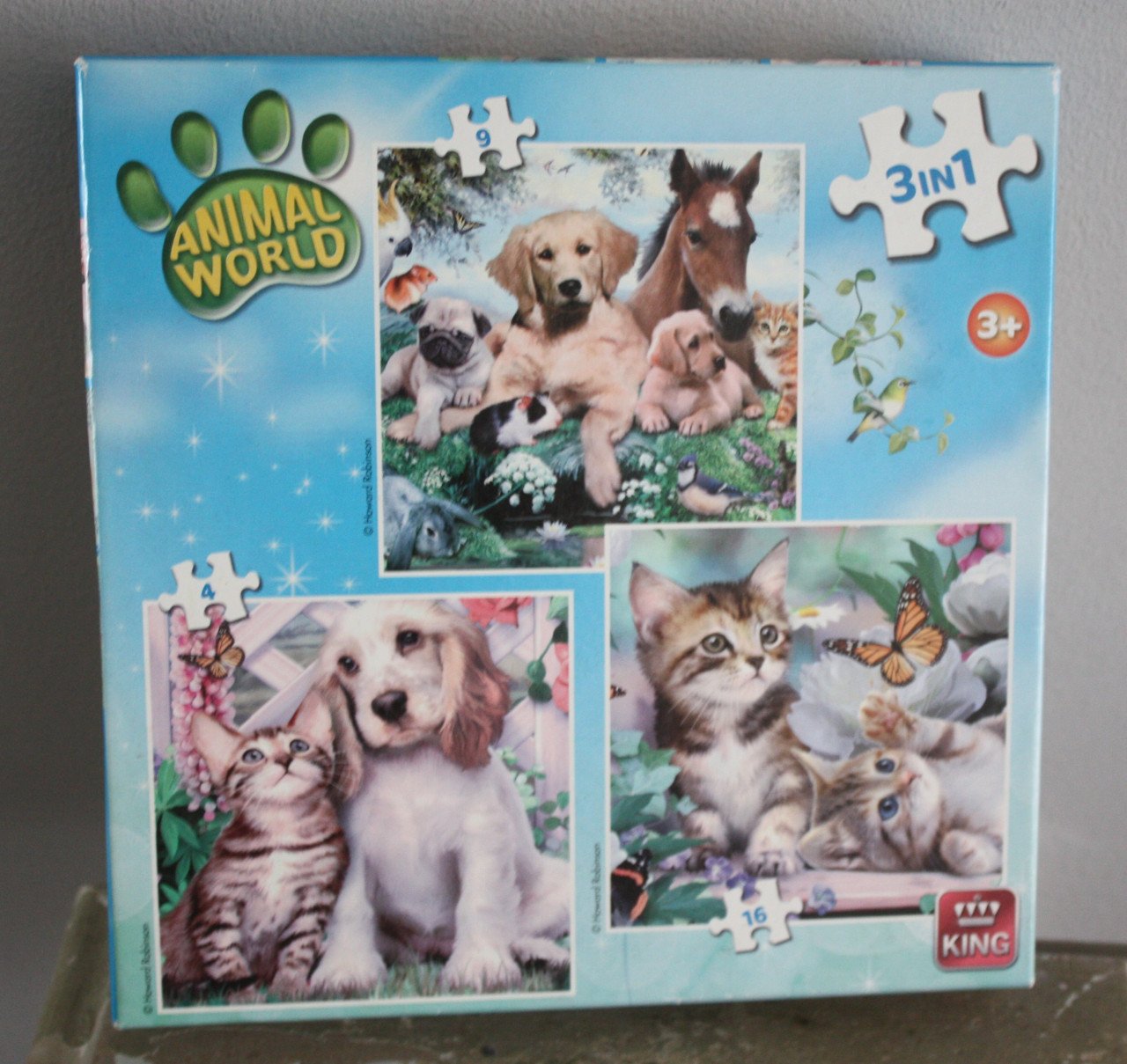 Puzzel 3in 1 dieren puzzels