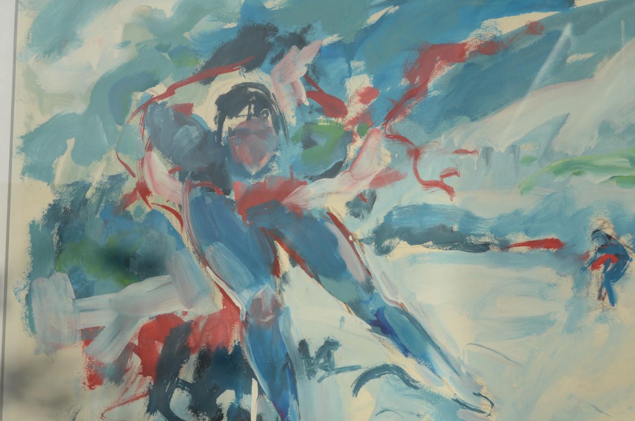 Groot schilderij Karl Willard 'De Schaatser' 1987