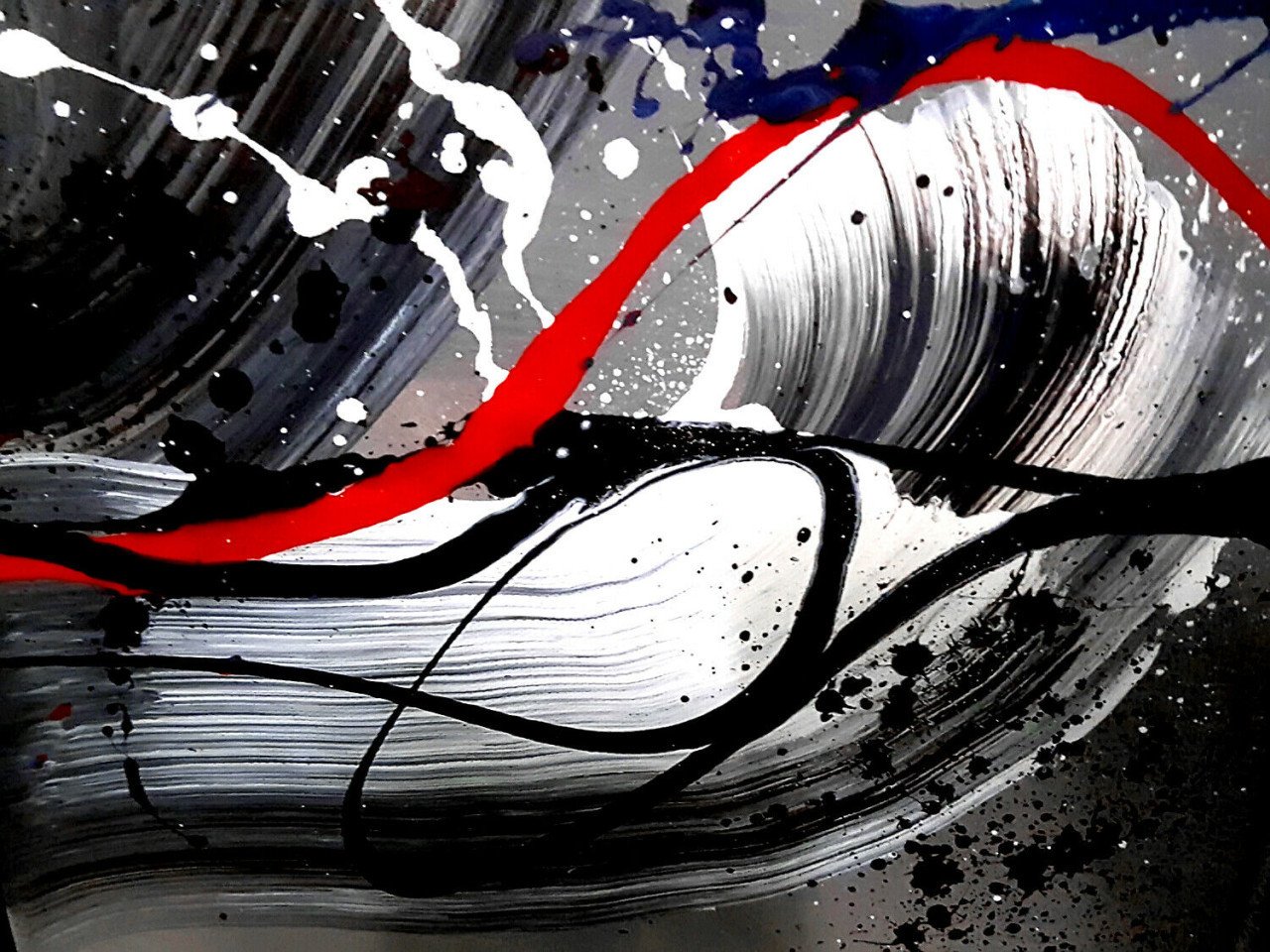 " Abstract Passion " Prachtig Acryl 5 luik 150 cm x 70 cm