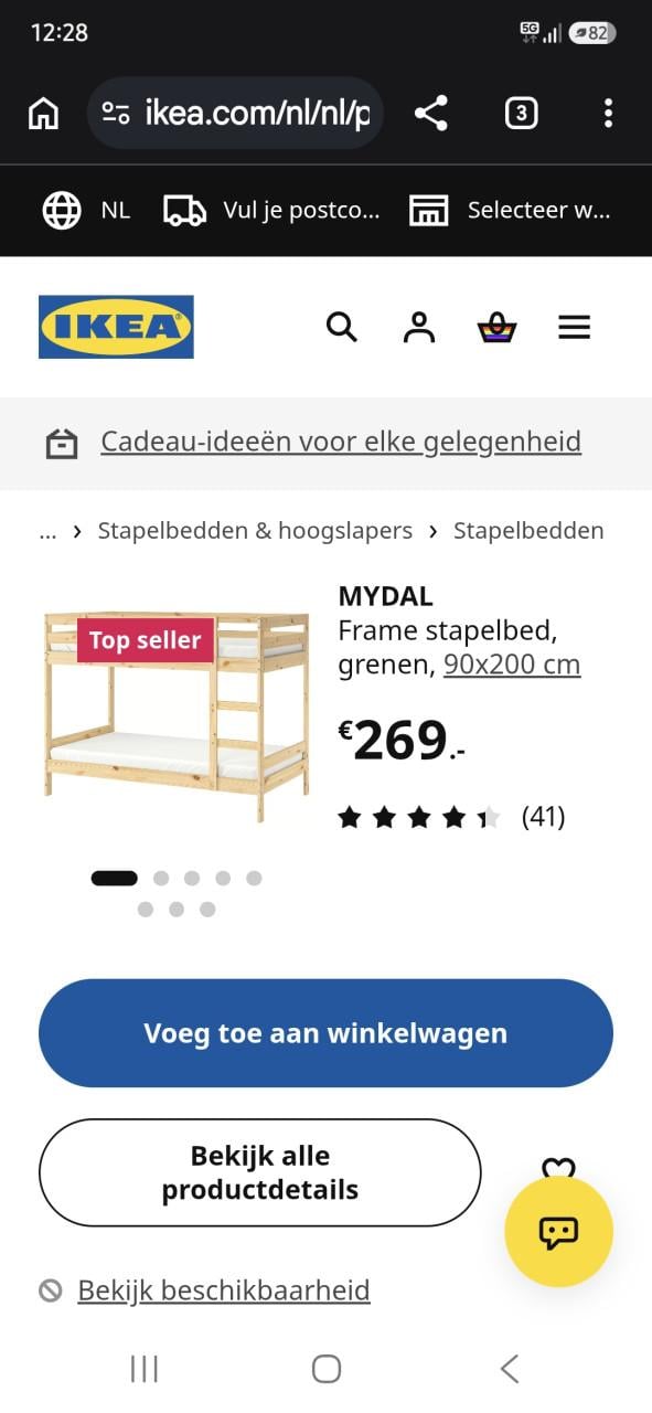 Stapelbed ( nooit GEBRUIKT)
