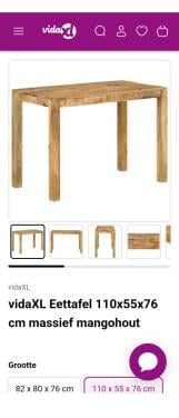 Vida XL tafel mangohout NIEUW