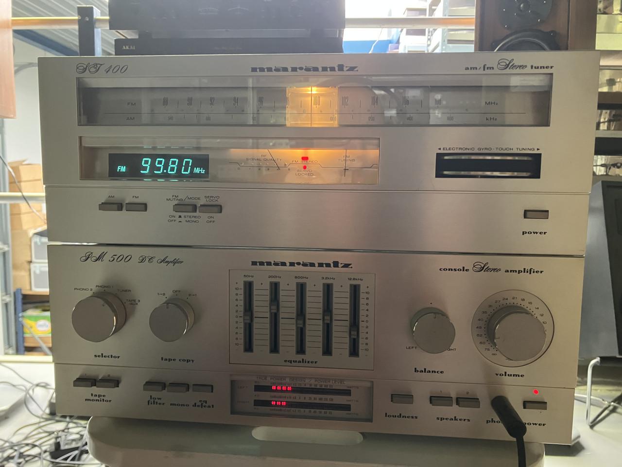 Marantz PM-500 en ST-400 vintage versterker + tuner geserviced met garantie