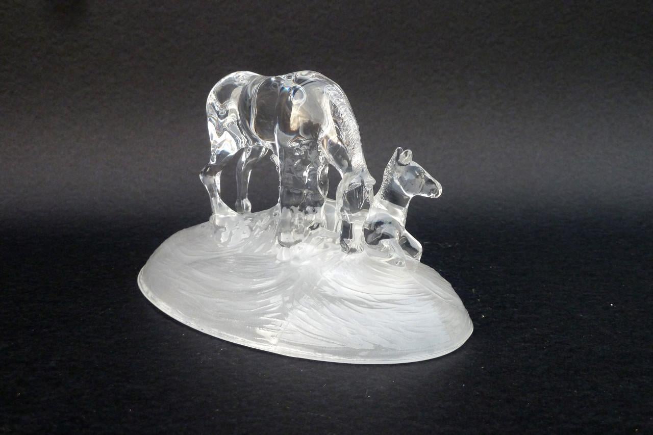 Crystal d'Arques Paard met veulen - kristallen beeldje