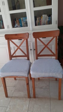 Stoelen,  ikea ingolf antiekbeits