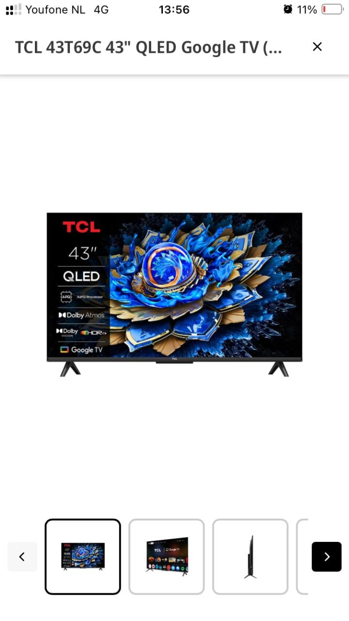 4k tcl 43 inch tv nieuw in doos