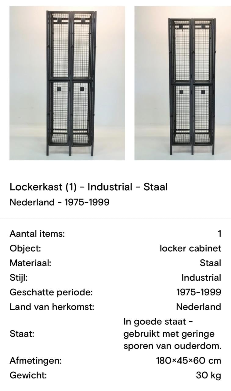 Industriële Lockerkast van Staal - Nederland (1975-1999)