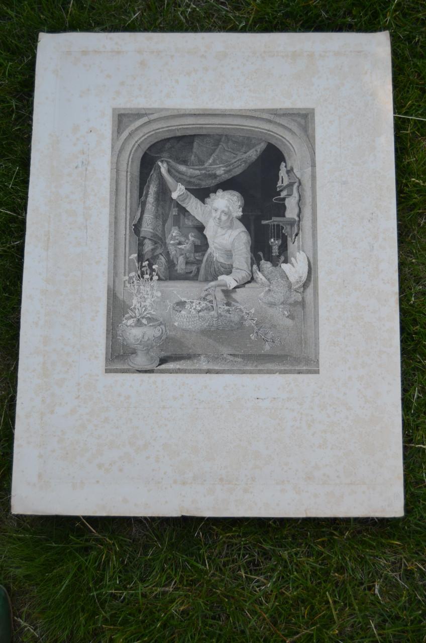9 Staalgravures 19e eeuws Stadia van een schilderij van Gerard Dou