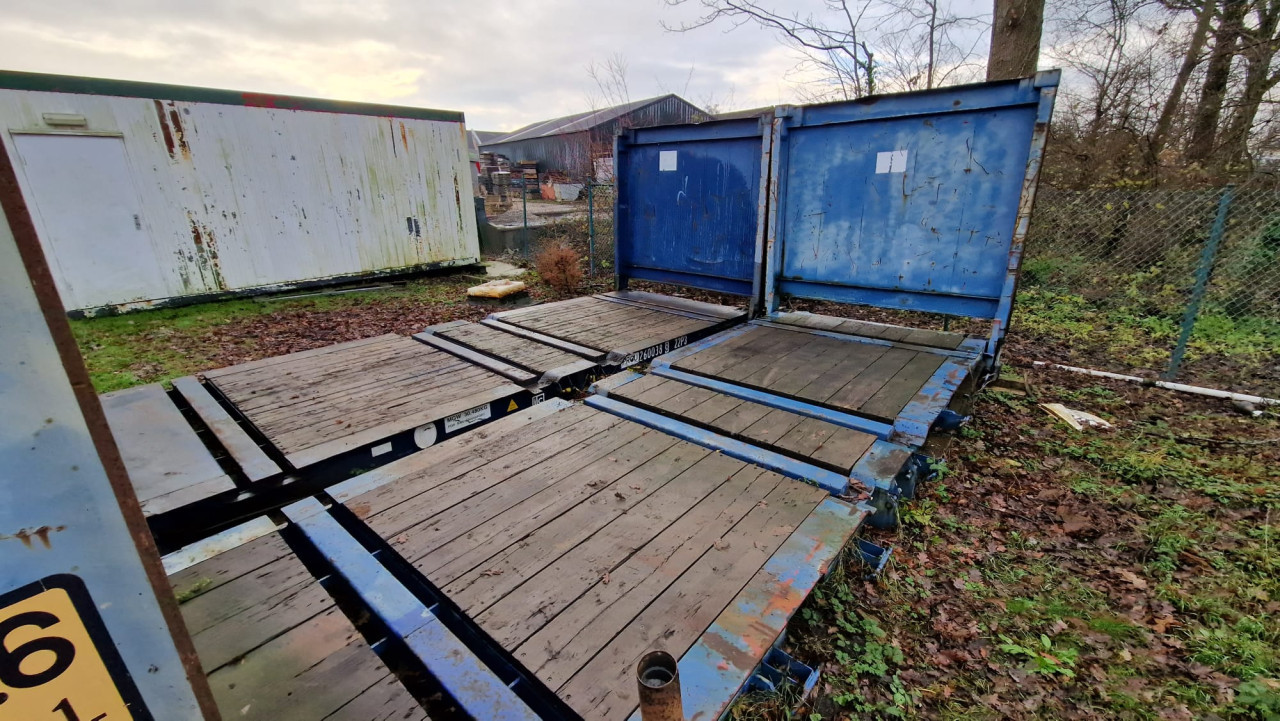 20ft flattracks / 20ft flatbed container met kopschotten