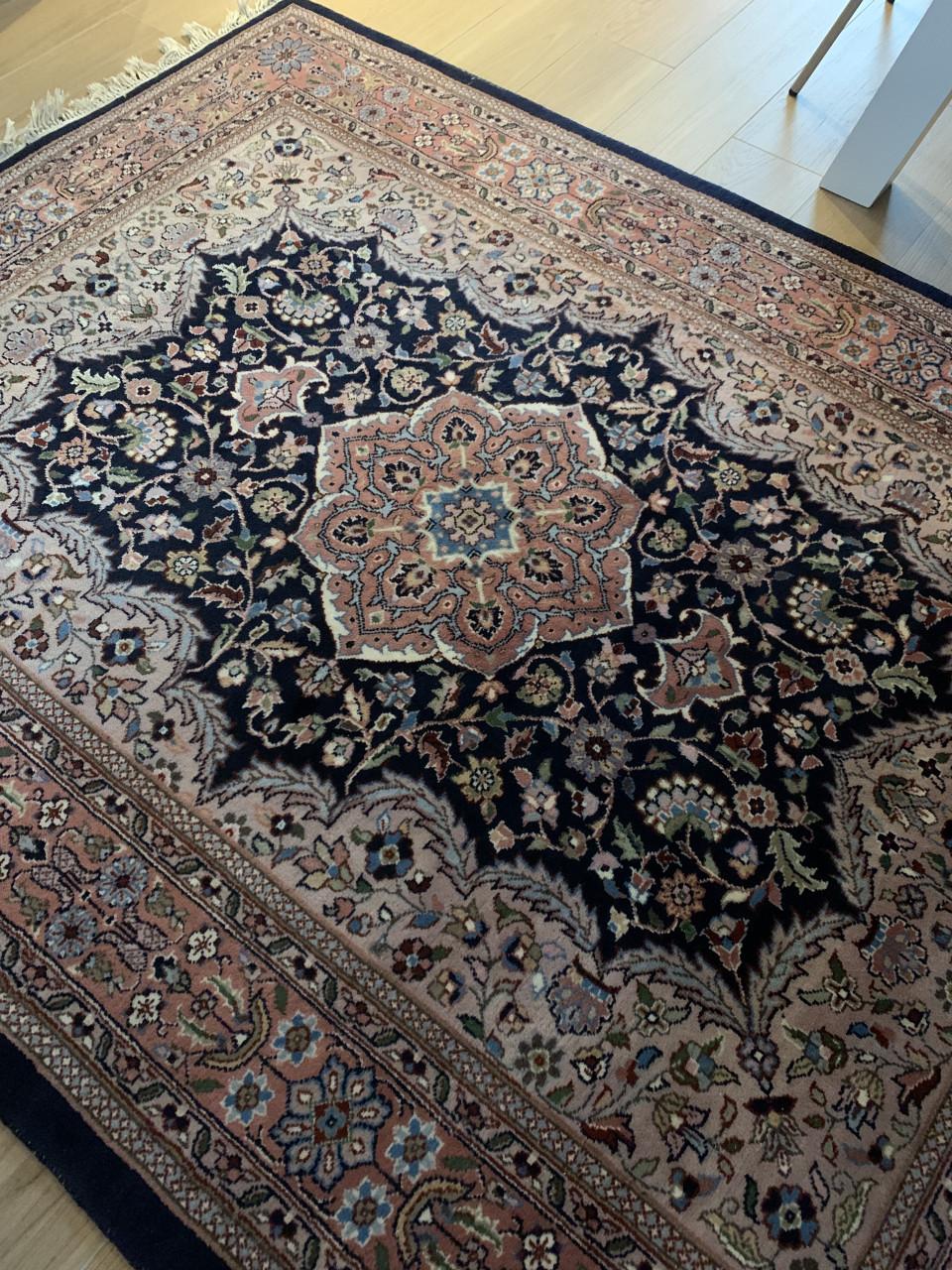 💖Schitterend Sfeervol Oudroze Handgeknoopt Keshan Vloerkleed💖