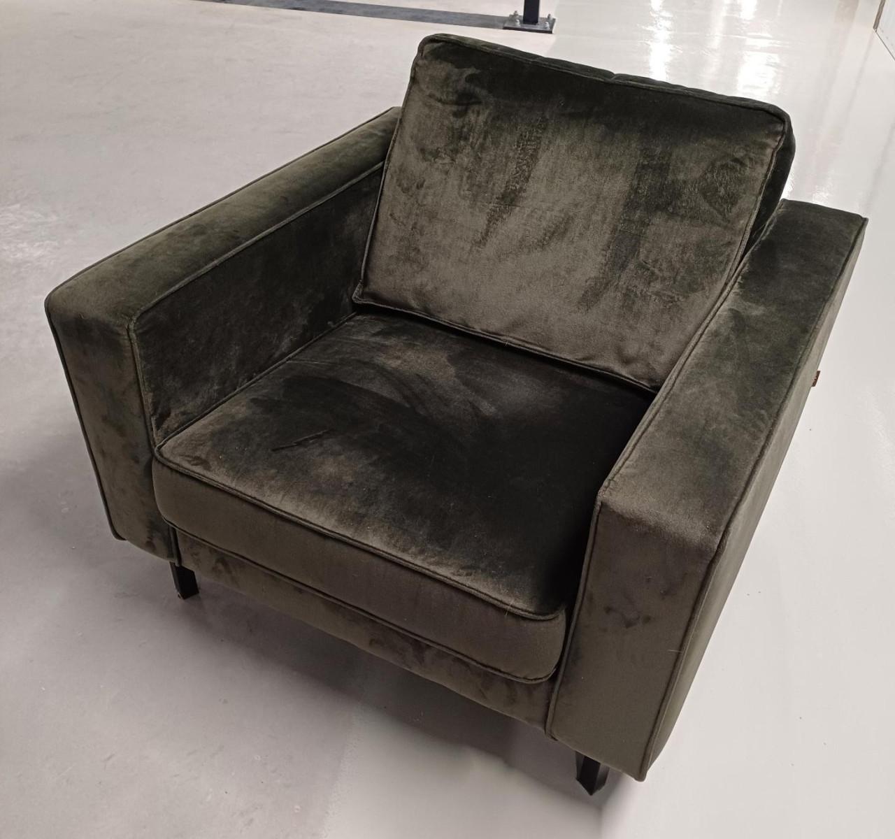 Stoel donkergroen fluweel, merk Woood Robin