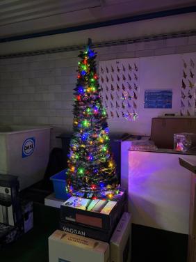 Kunstkerstboom multicolor 150cm 1 minuut pop-up