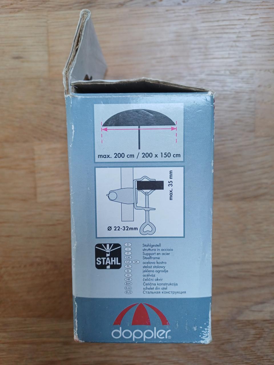 Nieuw: Tafel/stoel/balkonklem voor kleine parasols!