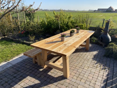 Douglas houten tuintafel & bankje