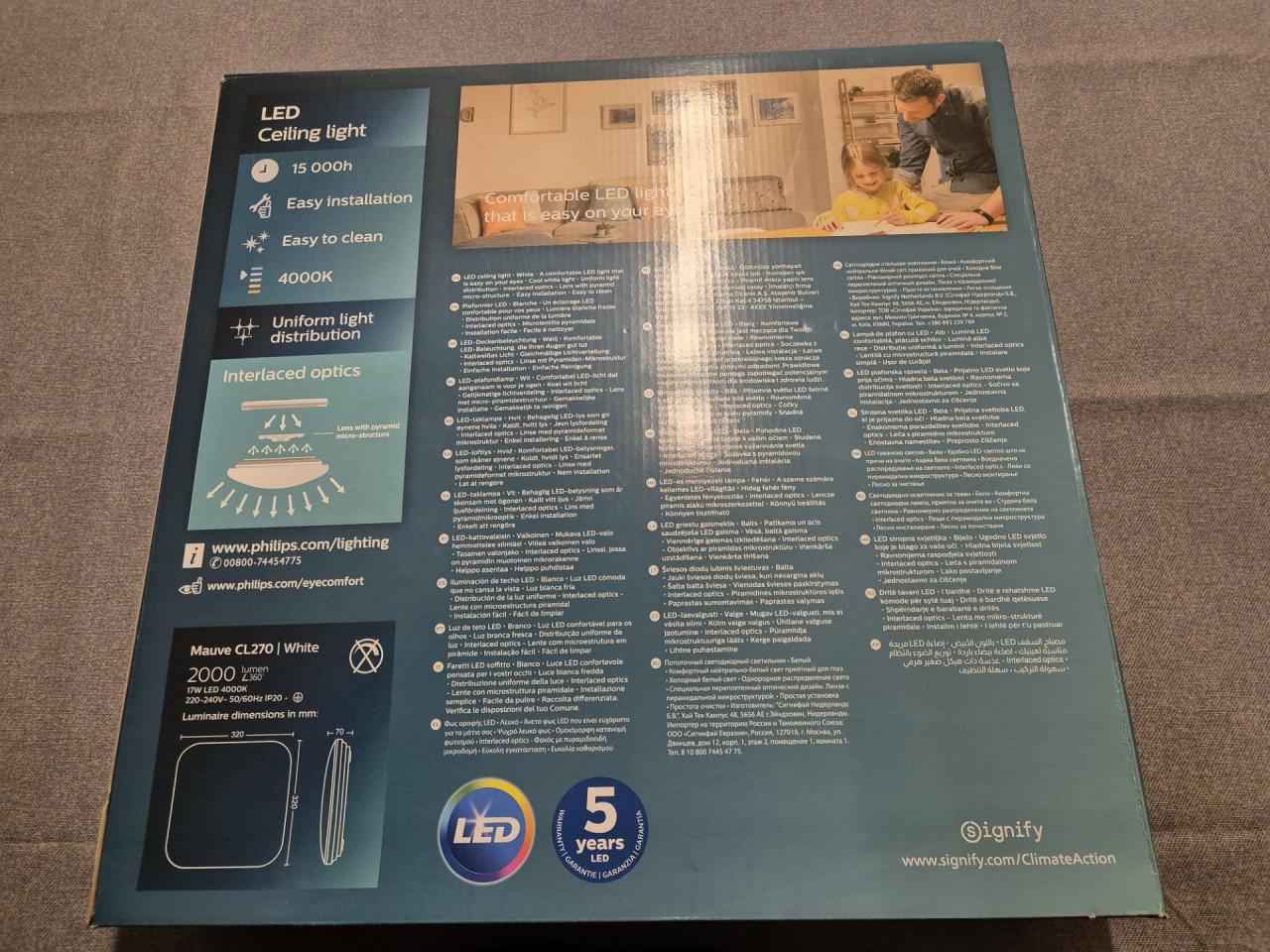 PHILIPS plafondlamp vierkant LED neutraal wit 4000K