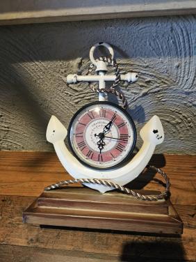 Decoratieve Anker Klok - Maritieme Stijl in werkende mooie staat