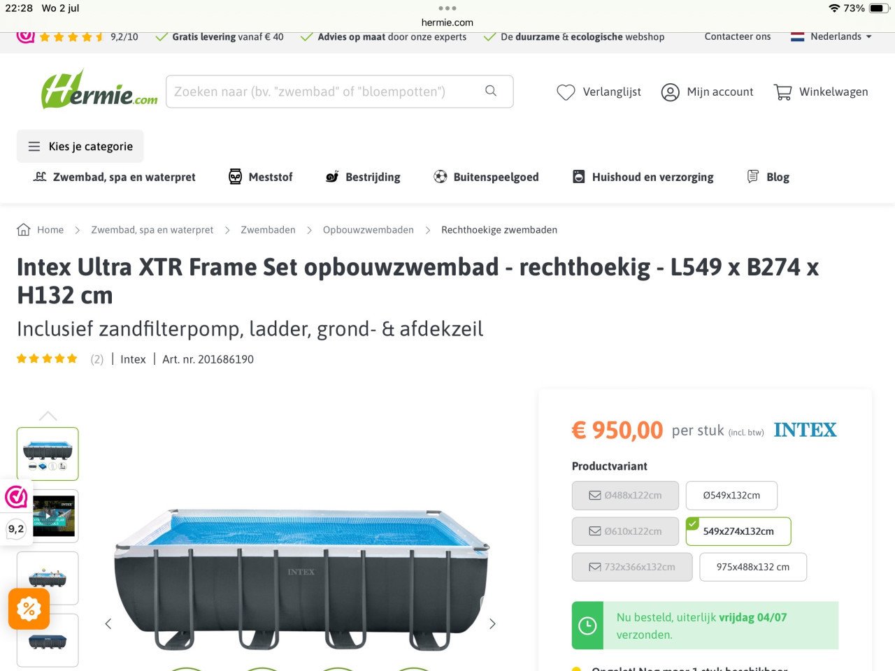 Zwembad Intex