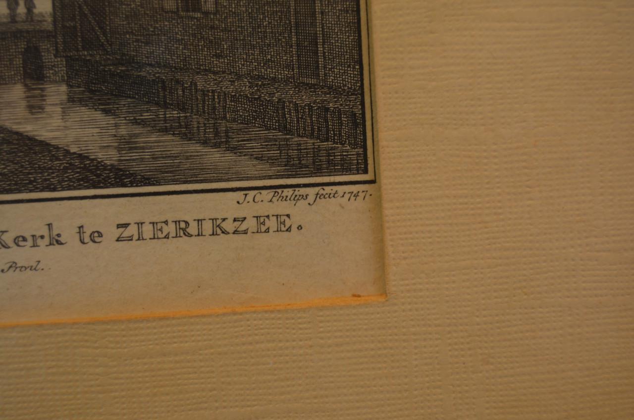 Ets Toren vd Grote Kerk Zierikzee Tirion 1747