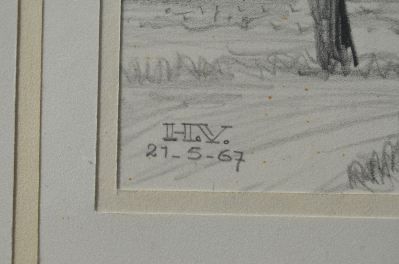 10 x Hendrik Voskuijl (1893 - 1980) potloodtekeningen (3) o.a. Ommen