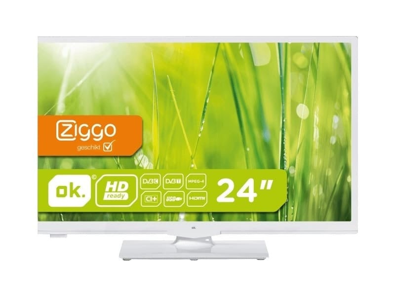 Witte 24 inch (61 cm) Full HD LED TV merk OK, type OLE24150W, als nieuw