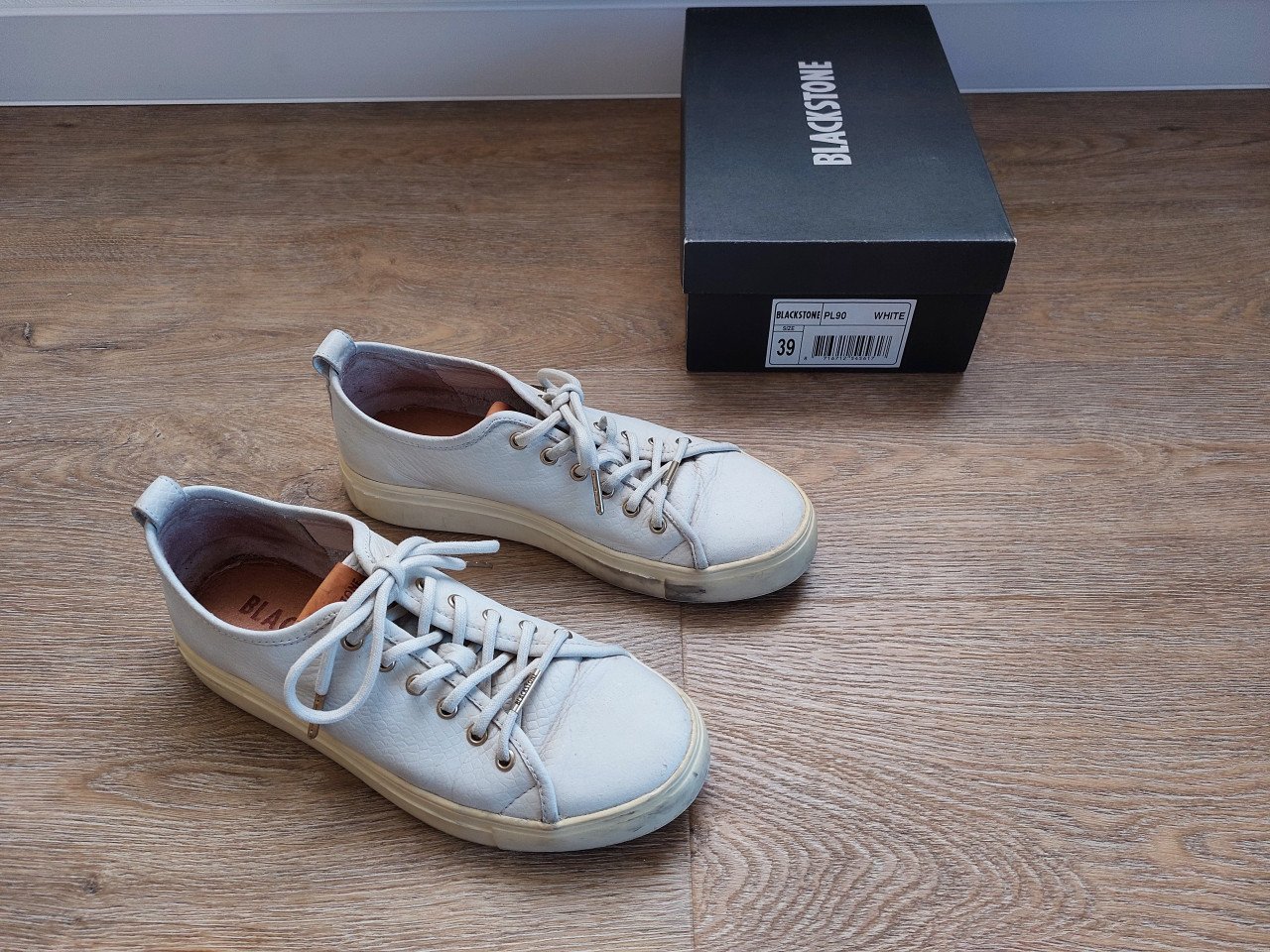 Blackstone dames sneakers nubuck- wit- mt 39- sportschoenen