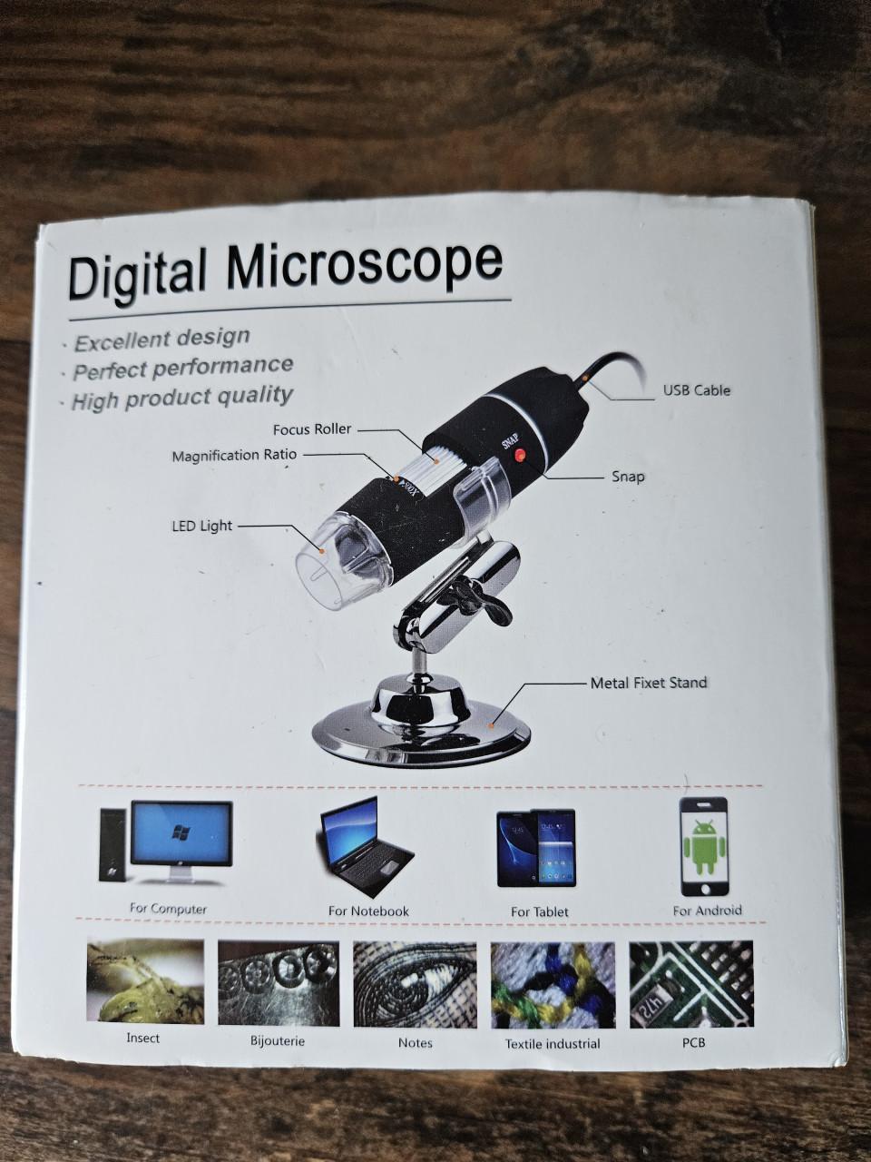 Digitale Microscoop 1000x met USB-aansluiting en standaard