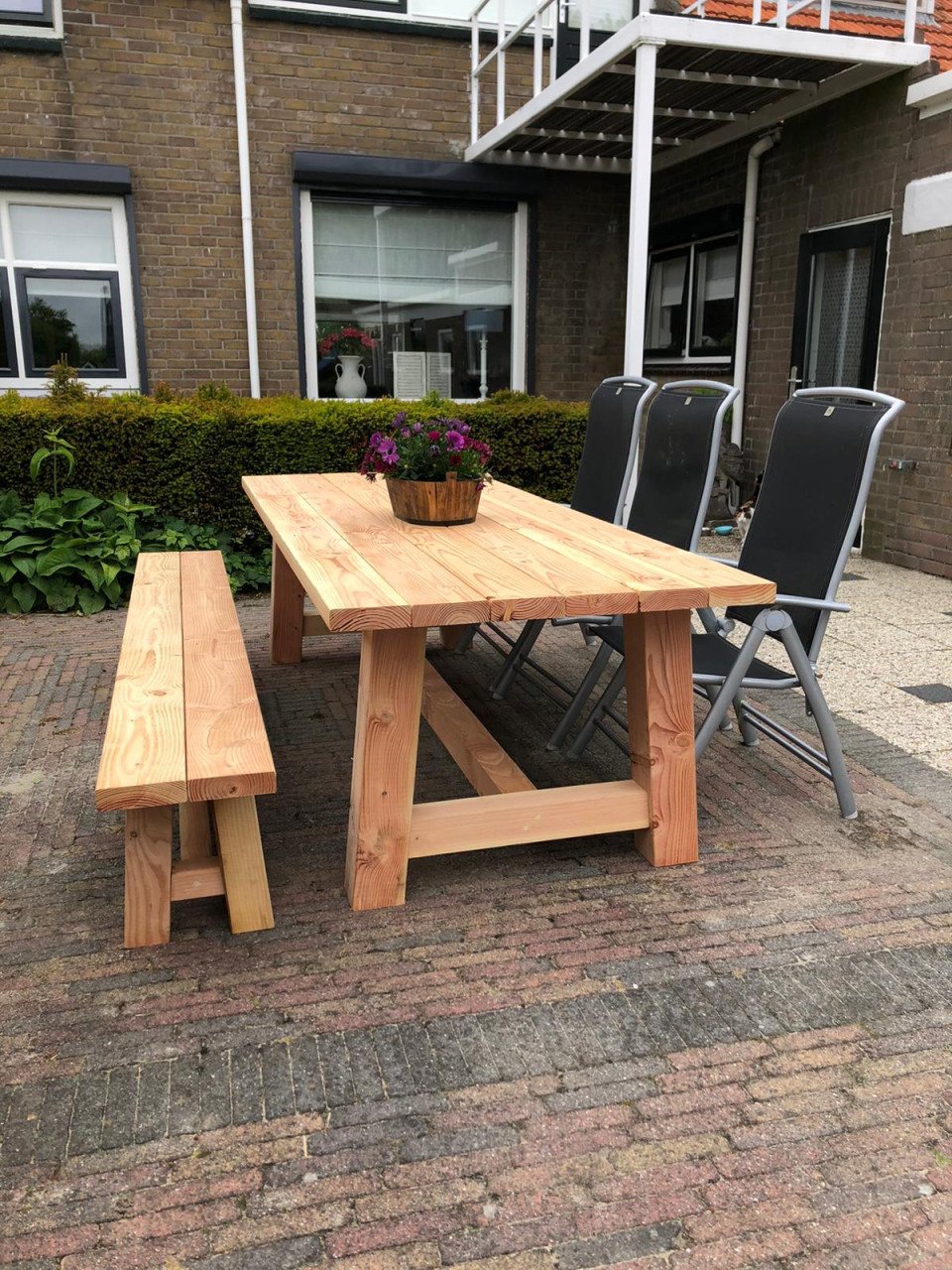 Douglas houten tuintafel & bankje