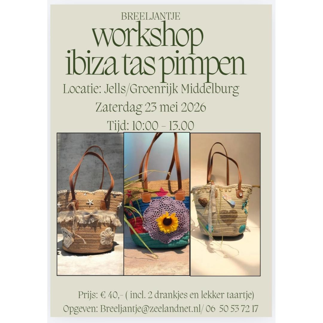 Workshop Ibiza tas pimpen zaterdag 23-05