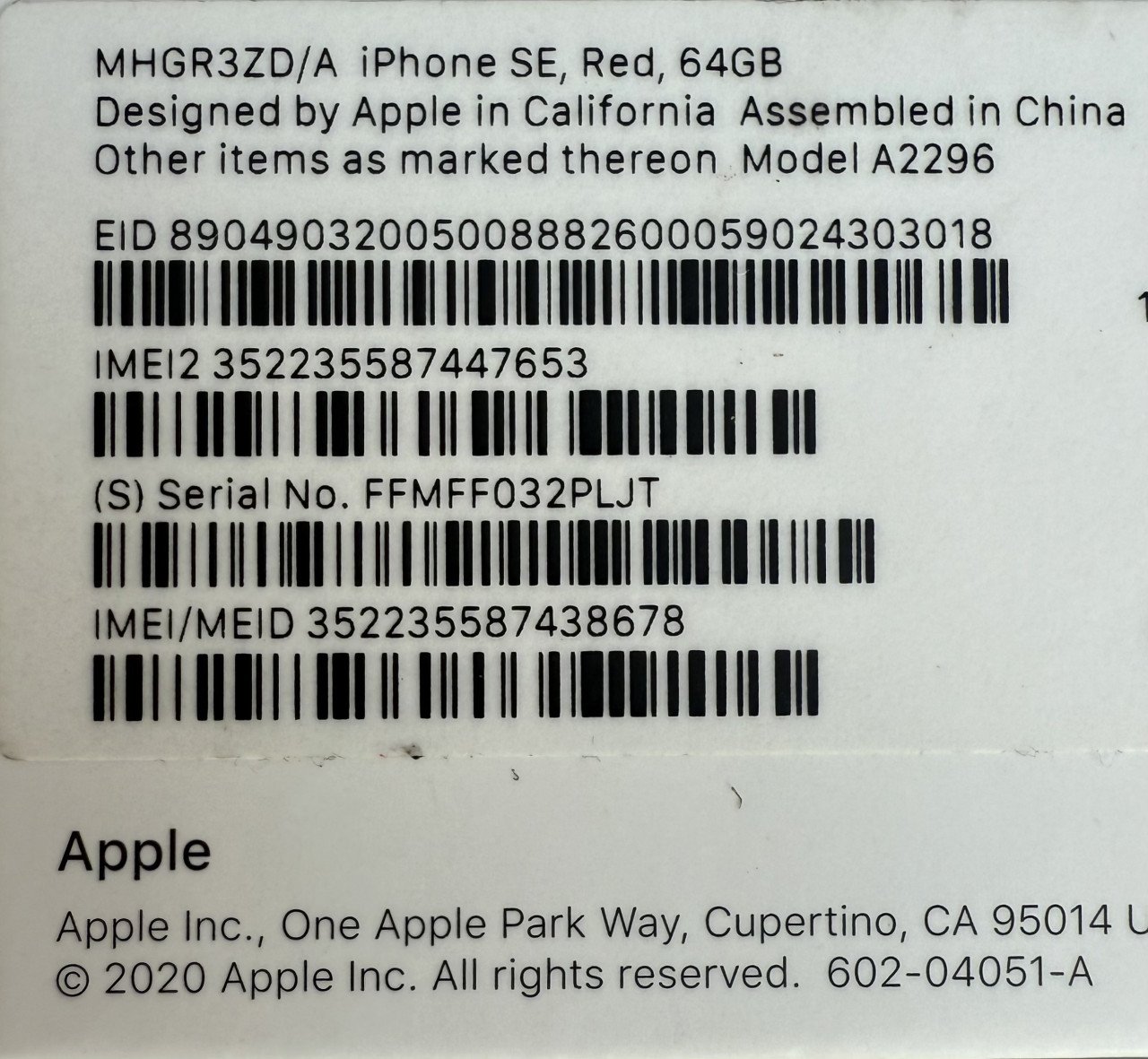IPhone SE kleur red 2021. 64 GB