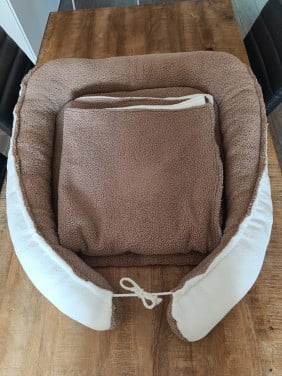 Tweelingnest cacao teddy bamboo ecru terry met XL deken