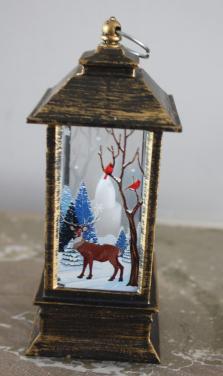 Kerst lantaren met herten afbeelding
