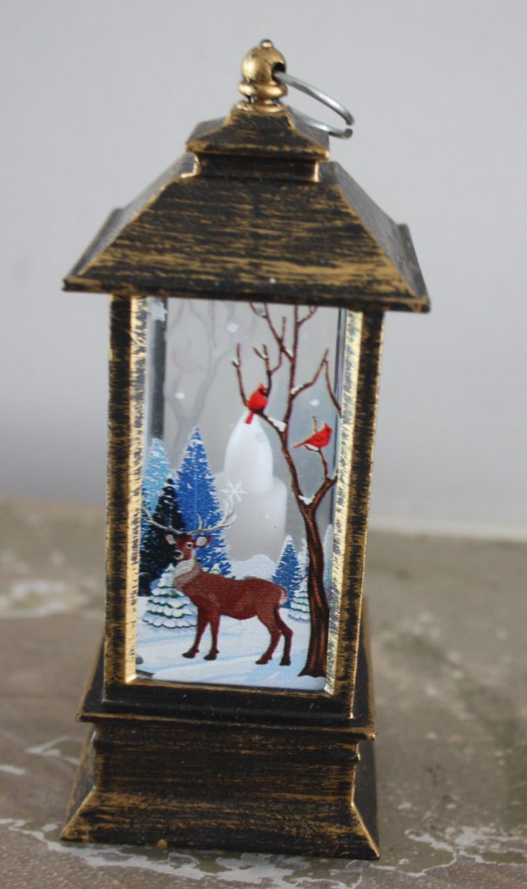 Kerst lantaren met herten afbeelding