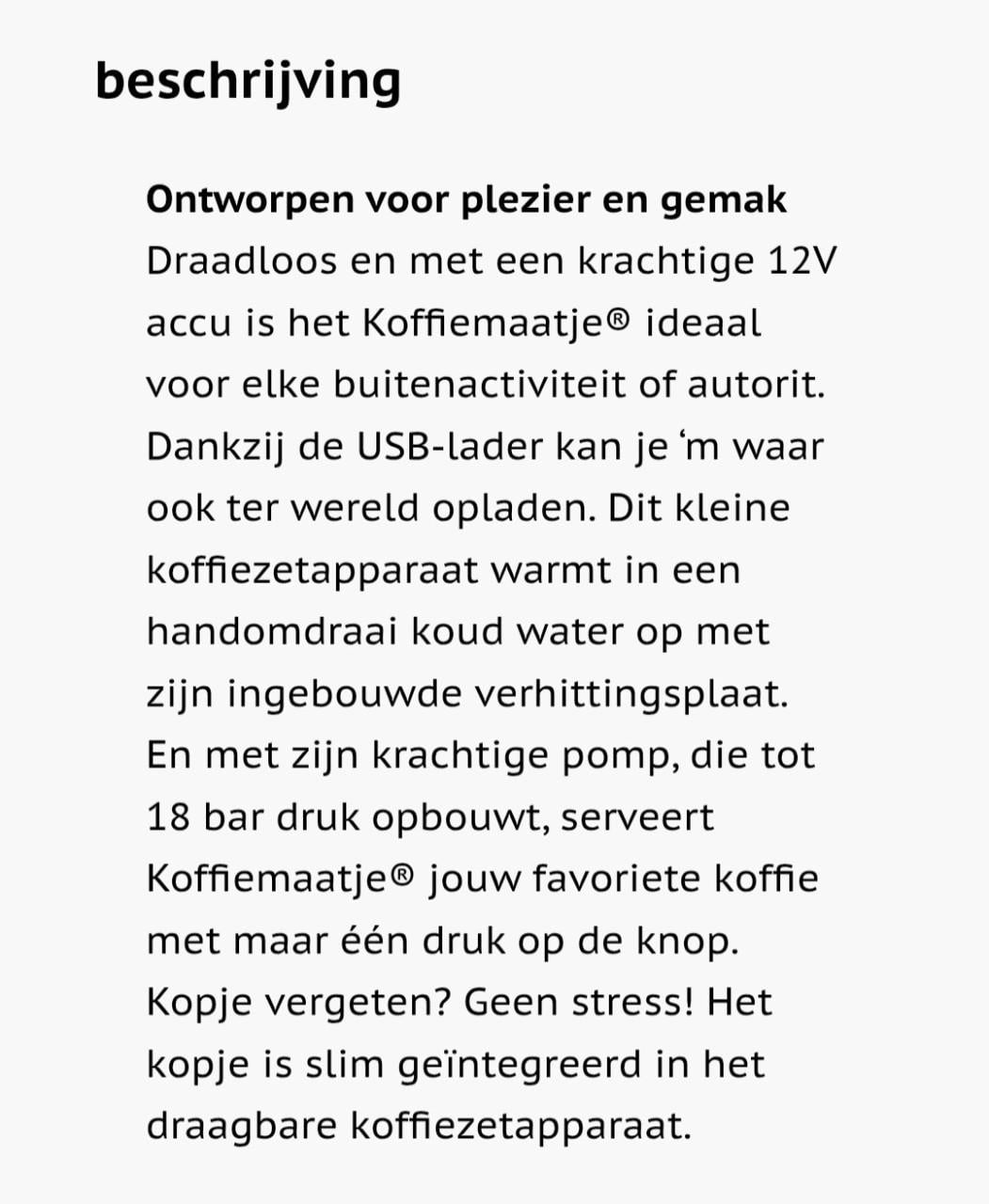 Mobiel koffieapparaat koffiemaatje koffiemachine