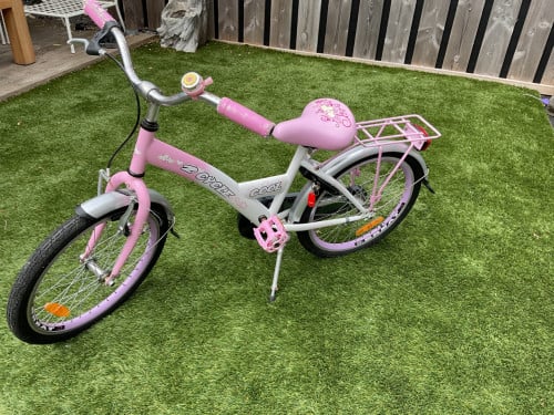 Meisjesfiets, 20 inch, rose en wit,Cool crazy
