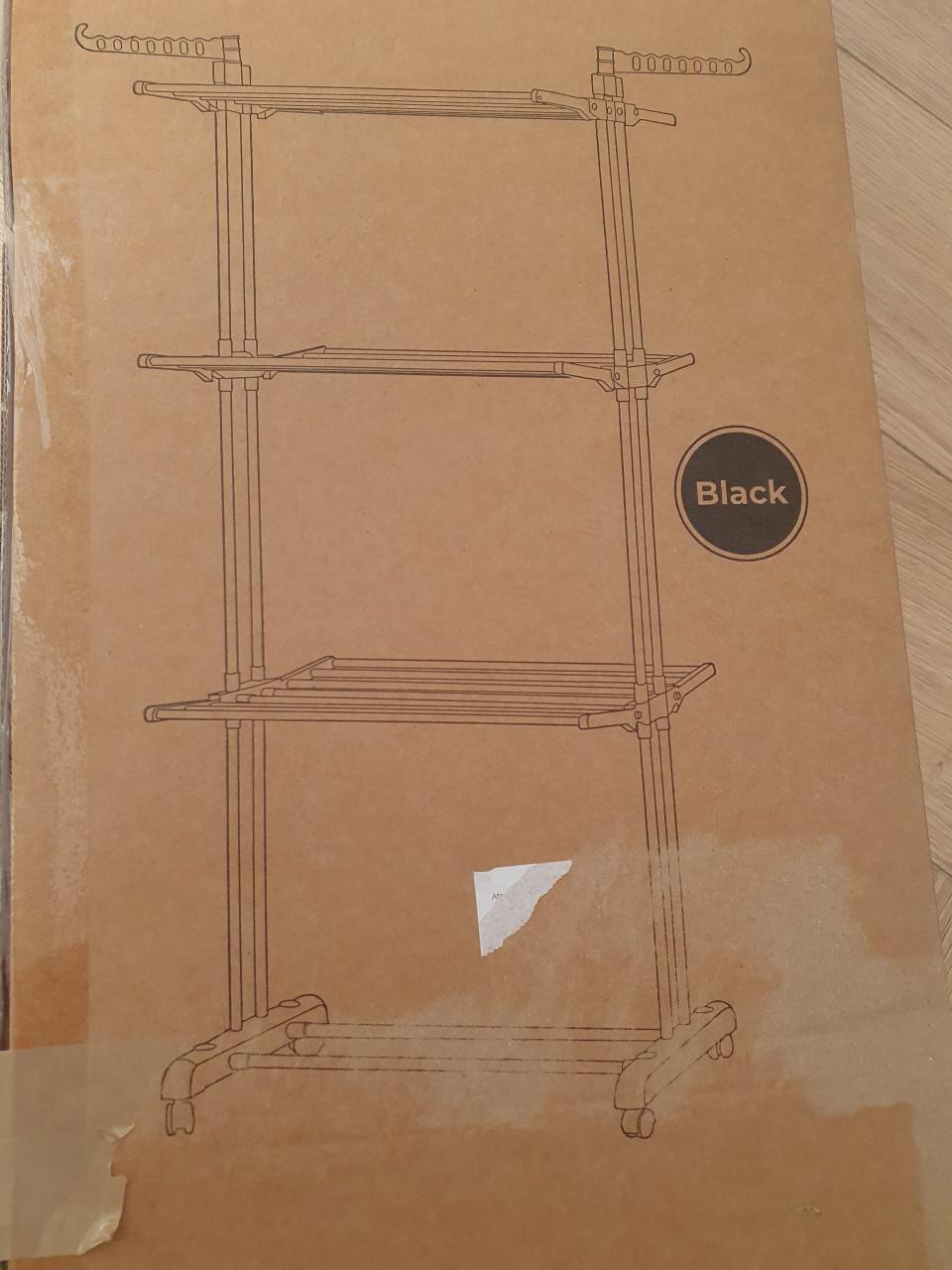 Vonia droogtoren zwart nieuw in doos | inklapbaar droogrek