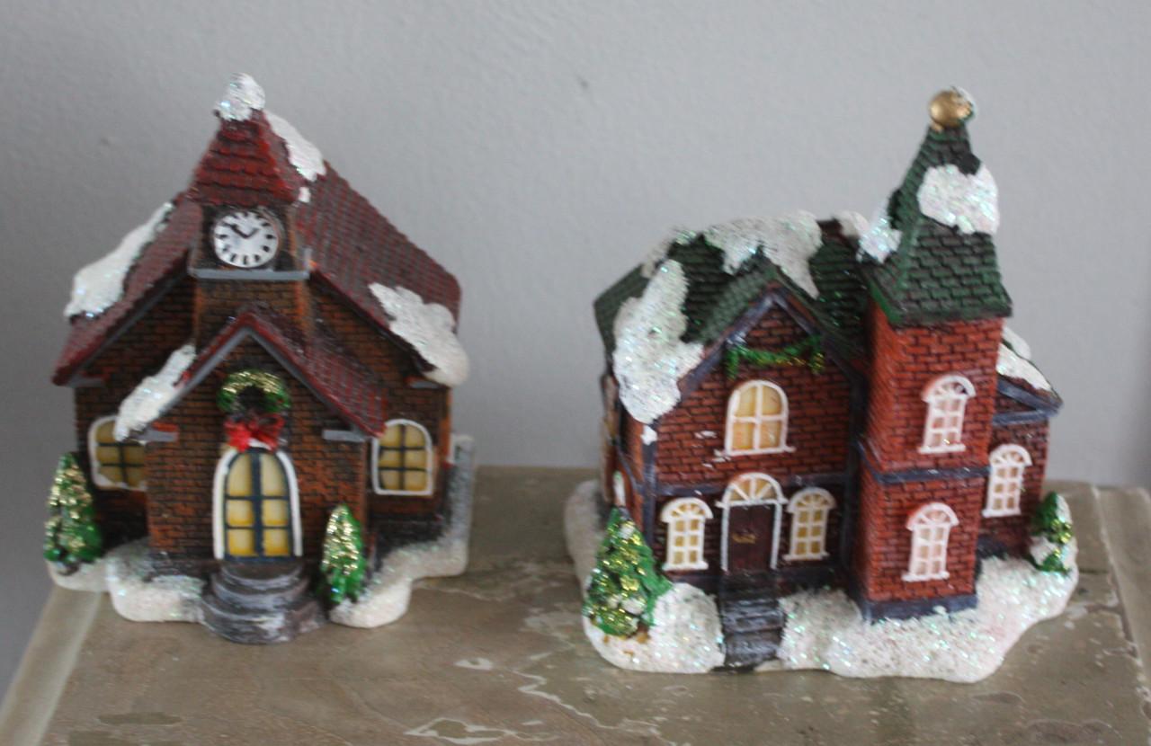 Set van 4  kersthuisje
