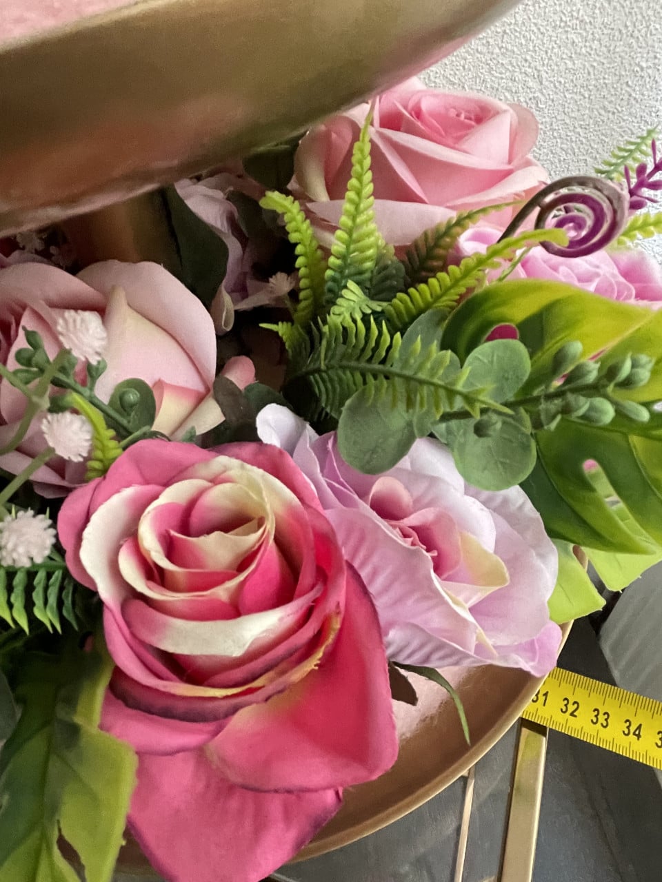 Prachtig Bloemstuk met Kunstbloemen - Roze tinten