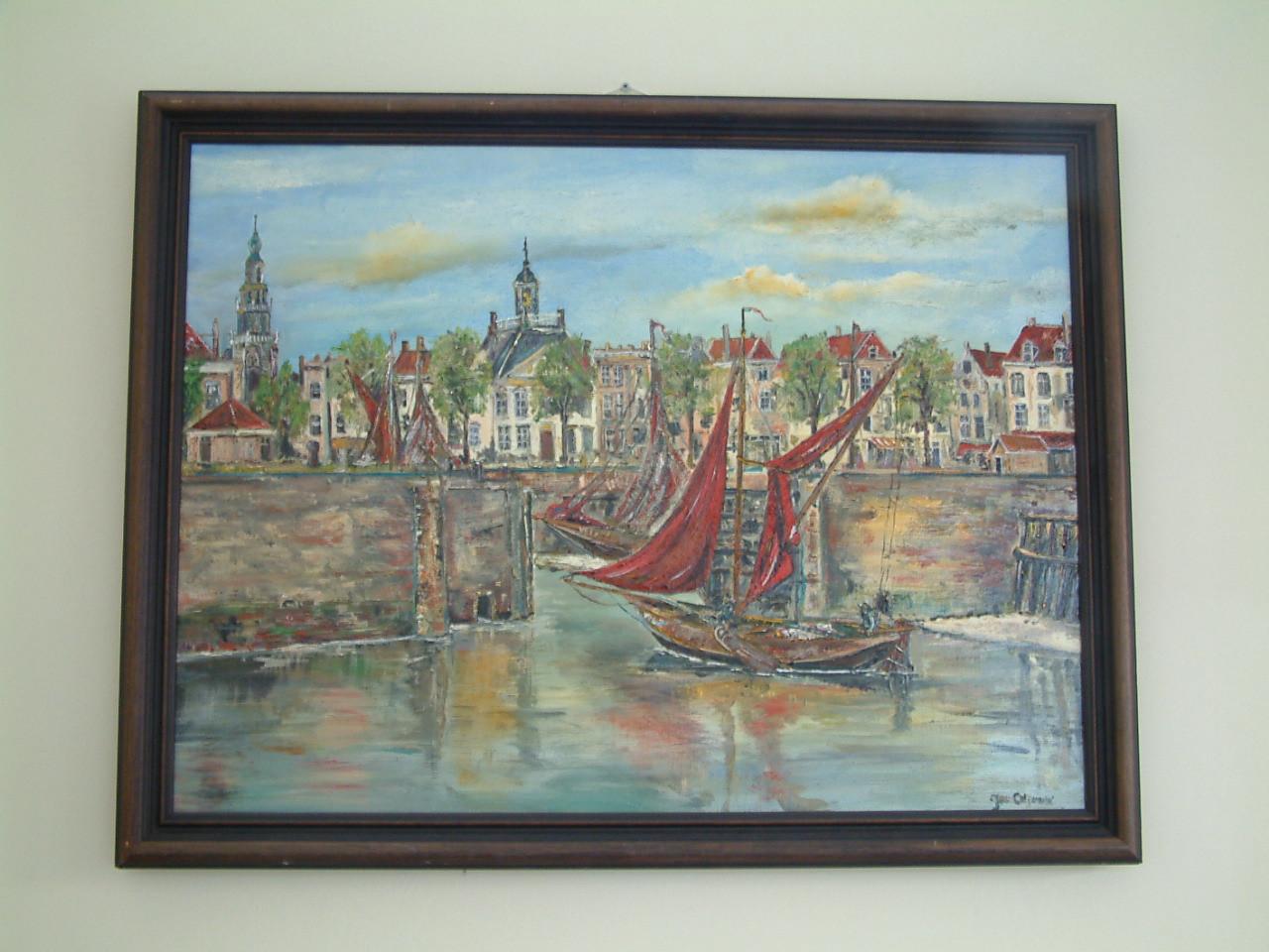 Schilderijen Jac Caljouw Arnemuiden  haven Veere  Vlissingen