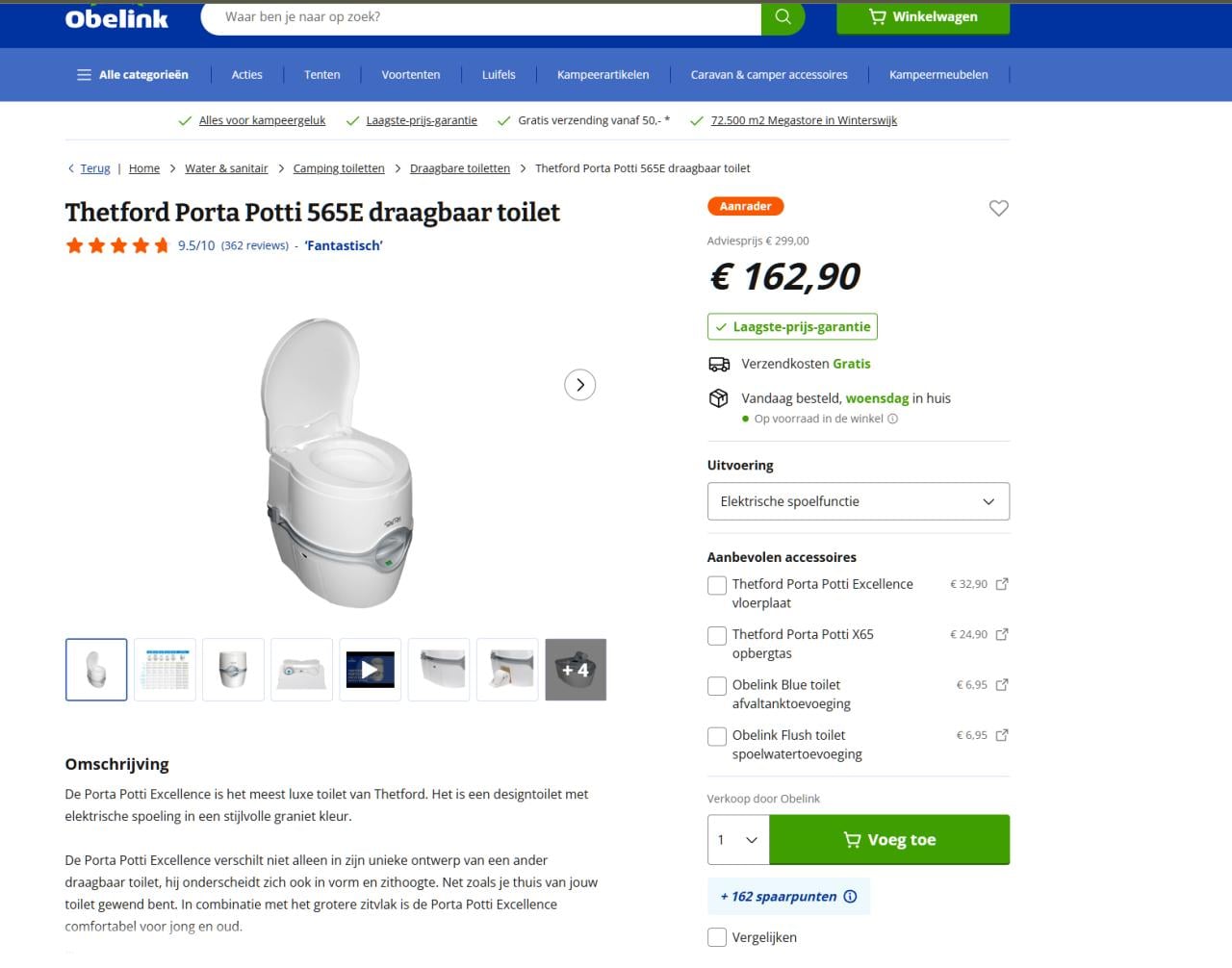 Zo goed als nieuw: Thetford Porta Potti 565E + Veel Extra’s