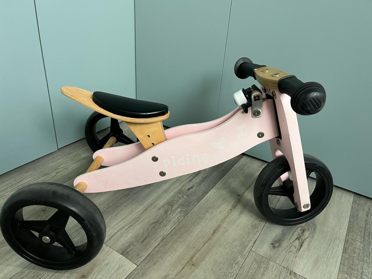 Houten driewieler/loopfiets